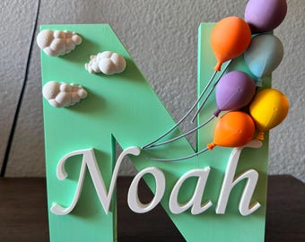Personalized Nursery Letter Sign | Custom Name Letter Decor | 3D Printed Kids Room Decor | Baby Name Sign | Nursery Wall Decor