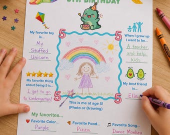 All About Me Birthday Interview Bundle | Ages 3-8 Keepsake (Digital Download)