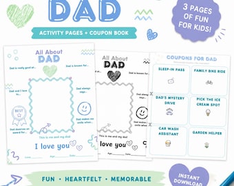 Páginas de actividades y talonario de cupones "Todo sobre papá" (Descarga digital)