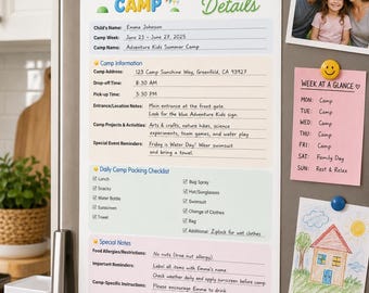 Summer Camp Planner Bundle | Weekly Daily Packing Checklist (Digital Download)