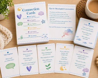 Tarjetas de conexión entre padres e hijos / Preguntas imprimibles para la cena familiar (Descarga en PDF)