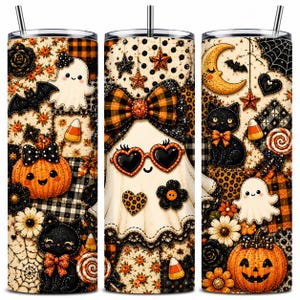 Spöklikt spöke tumblersjal | Halloween lapptäcke sublimeringsdesign (digital nedladdning)