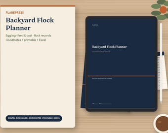 Chicken Keeping Planner & Egg Cost Calculator Bundle | Flock Records, Egg Log, Feed Tracker, Coop Maintenance | GoodNotes, Printable, Excel