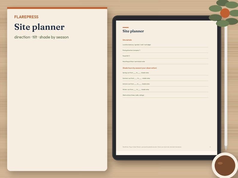 Plug-In Solar Planner & Savings Log | Balcony Solar Tracker Printable | Balkonkraftwerk Log | Solar Payback Worksheet | US Letter + A4 image 5