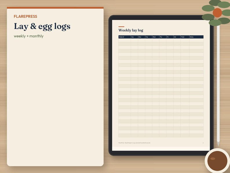 Registro de cría de codornices y calculadora de costos de huevos / Cuenta regresiva para la eclosión, registro de incubadora, registro de temperatura de criadora, seguimiento de puesta y alimentación / PDF imprimible, Excel imagen 6
