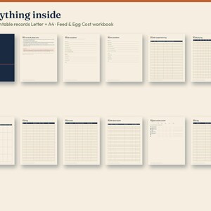 Registro de cría de codornices y calculadora de costos de huevos / Cuenta regresiva para la eclosión, registro de incubadora, registro de temperatura de criadora, seguimiento de puesta y alimentación / PDF imprimible, Excel imagen 8