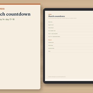 Registro de cría de codornices y calculadora de costos de huevos / Cuenta regresiva para la eclosión, registro de incubadora, registro de temperatura de criadora, seguimiento de puesta y alimentación / PDF imprimible, Excel imagen 3