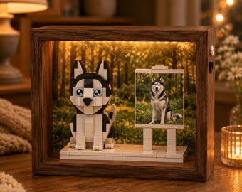 Benutzerdefinierte Haustier Ziegelfigur vom Foto, personalisierte Hund Katze Mini Block Puppe, Haustier Gedenkgeschenk, Haustier Liebhaber Andenken, benutzerdefinierte Figur