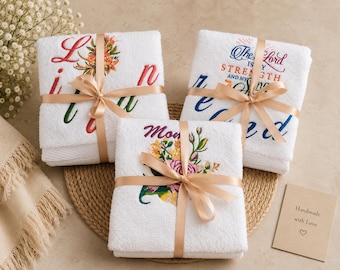 Personalized embroidered hand towels