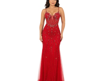 Amelia 2135 Women's Elegant Formal Evening Dress with Flattering Fitted Silhouette, Sophisticated Party Gown for Weddings, Prom, Special
