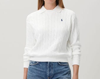 Felpa classica bianca con colletto polo Polo Ralph Lauren