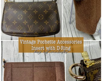 BRAND NEW Vintage Pochette Accessories Felt Insert, Organizer, Shaper w/ D-ring