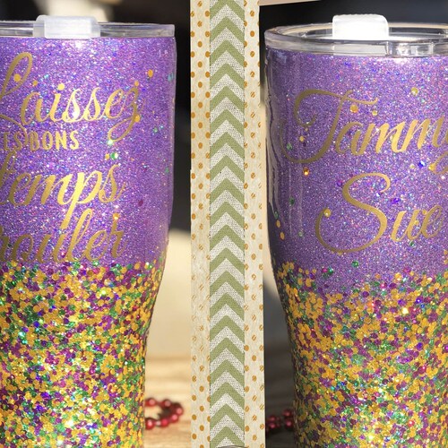 mardi gras insulated tumbler