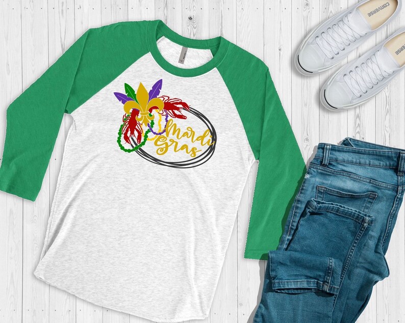 Mardi Gras unisex raglan