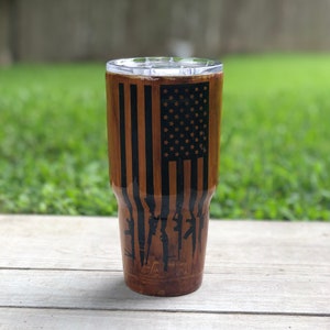There...I fixed it Hand-painted woodgrain duct tape tumbler
