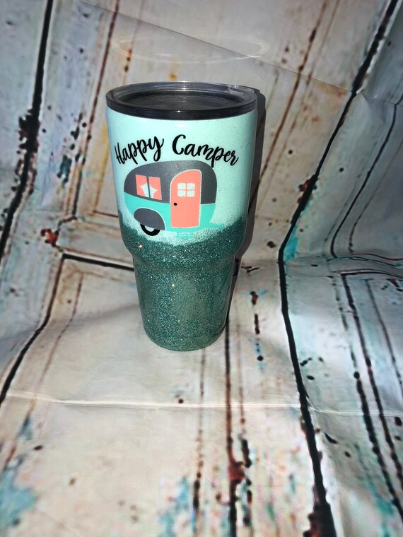 Happy Camper 30 ounce stainless tumbler