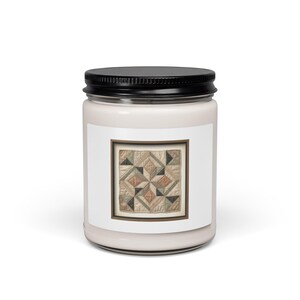 Soy Candle in Vintage Quilt Patchwork Jar | 9oz Scented