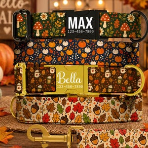 Autumn Tails Personalized Fall Collar Engraved Buckle ,Made in the USA  TPWAW-4