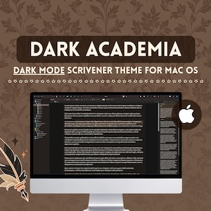 Tema Dark Academia para Scrivener en Mac / Recurso de escritura con ambiente sombrío (Descarga digital)