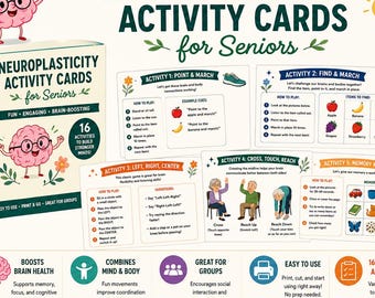 Brain Health Game- Neuroplasticity Activities for Older Adults | Cognitive Stimulation Workbook | Brain Health Resource