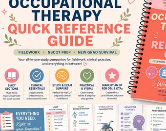 Occupational Therapy Quick Reference Guide | OTA & OT Student Study Guide | NBCOT Prep | Fieldwork Survival