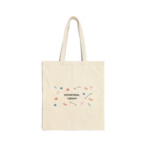 Occupational Therapy Icons Tote Bag | Canvas Tote, Therapist Tools Design image 2
