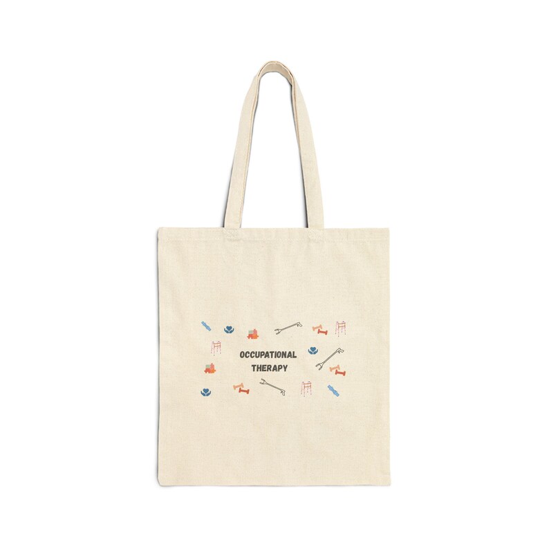 Occupational Therapy Icons Tote Bag | Canvas Tote, Therapist Tools Design image 2