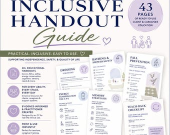 Occupational Therapy Client Education Handouts | 43-Page OT Patient & Caregiver Education Guide | Home Health, SNF, Rehab Printable PDF