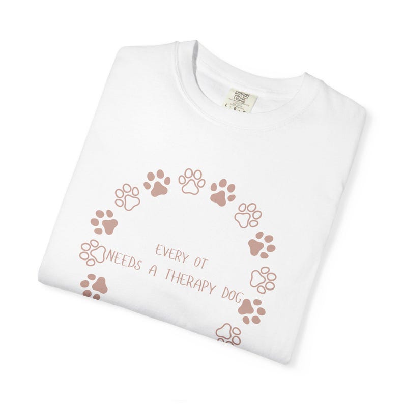 Pfotenabdruck-Kranz – Ich bin ein Therapiehund-T-Shirt | T-Shirt für Tierliebhaber Bild 4