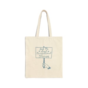 Pregúntame sobre el bolso de tela para terapia ocupacional / bolso de lona para terapeutas imagen 1