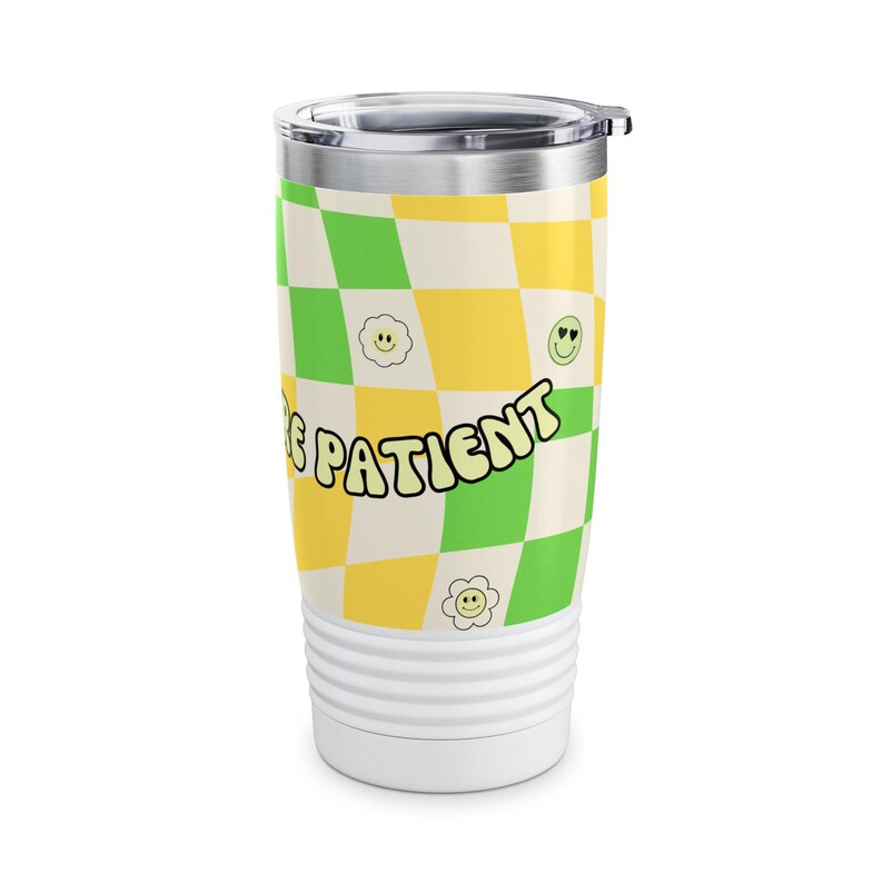 Just One More Party Tumbler | Checkered Smiley Design, 20oz image 4