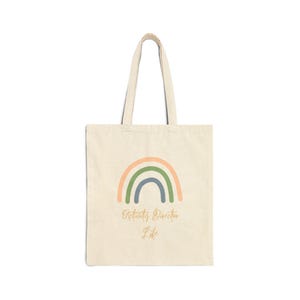 Retro Pastel Rainbow Tote Bag | Activity Director Canvas Tote image 2