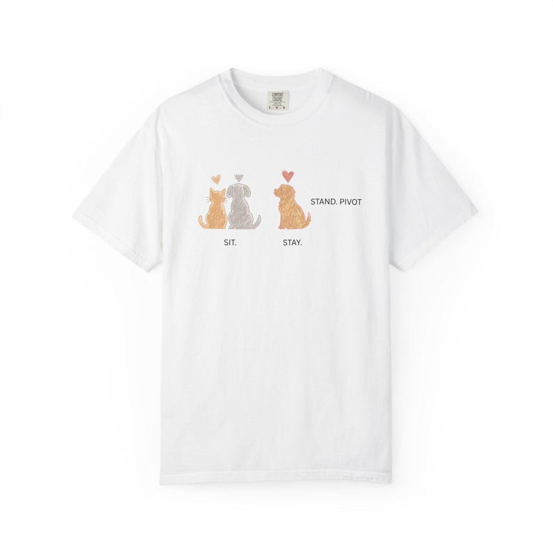 T-shirt met hondentrainingscommando's voor ergotherapie, cadeau voor hondenliefhebbers, grappig therapeuten-T-shirt, T-shirt voor hondenmoeders, cadeau voor ergotherapeuten afbeelding 2