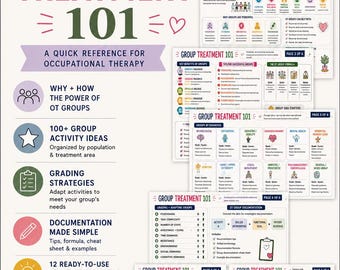 OT Group Treatment Guide | 100+ Occupational Therapy Group Ideas | Group Documentation & Activity Guide | OT COTA Printable