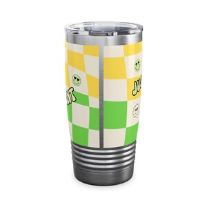Just One More Party Tumbler | Checkered Smiley Design, 20oz image 7