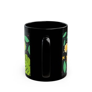 Heart of Senior Care Floral Design Mug | Black Ceramic Coffee Cup image 4