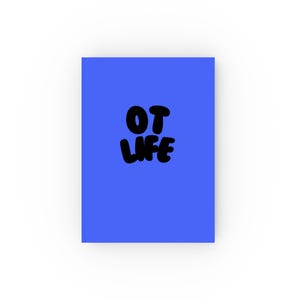 OT Life Tagebuch | Notizbuch mit festem Einband, blaues Gießkannen-Pflanzenmotiv Bild 2