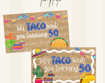Taco Bout Birthday Banner Template, Digital Download