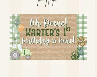 Oh Deere Birthday Banner Template, Digital Download