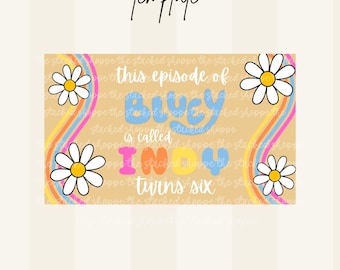Bluey Birthday Banner Template, Digital Download