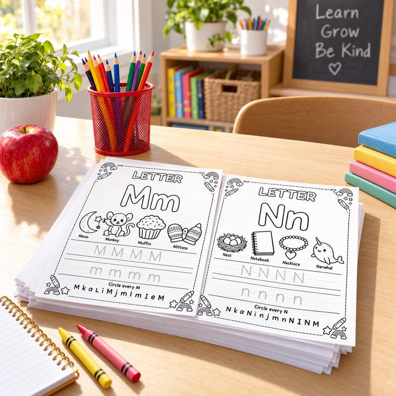 Alphabet Tracing Worksheets A-Z, Preschool Kindergarten Handwriting ...