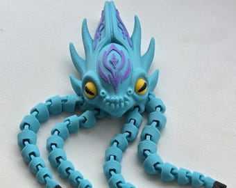 Articulated Sea Leviathan Fidget Toy | 3D Printed Flexi Ocean Creature | Poseable Desk Companion | Fantasy Sea Monster Gift