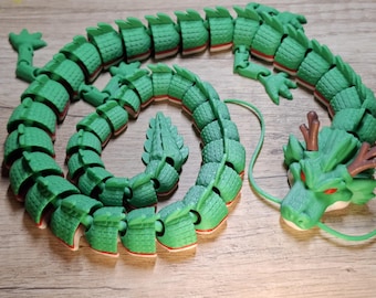 Articulated Flexi Dragon | High-Detail 3D Printed Fantasy Collectible, Desk Decor