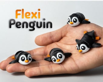 Miniature 3D Printed Penguin Figurine – Kawaii Desk Companion, Collectible Toy