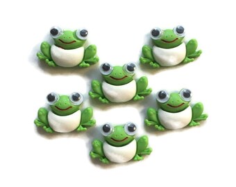polymer clay resin kawaii green animal magnets Shiny Frog Magnet ...