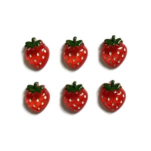 Strawberry Magnets + Tin | Fridge Magnets | Kawaii Magnets | Refrigerator Magnets | Berry Magnets | Strawberry Decor | Strawberry Gift | #D2