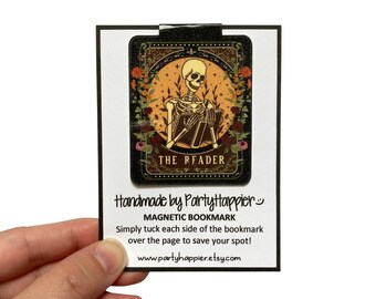 Magnetic Bookmark | The Reader Bookmark | Tarot Card Bookmark | Halloween Bookmark | Magnetic Page Marker | Bookish | Spooky Bookmark