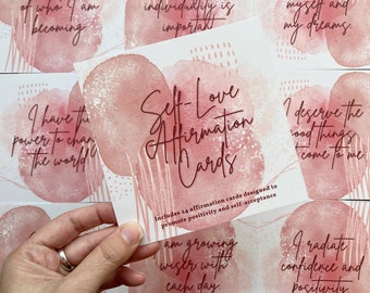 24 Self-Love Affirmation Cards | Inspirational Cards | Positive Affirmations | Affirmation Quotes | Motivational Cards | Self Care Gift