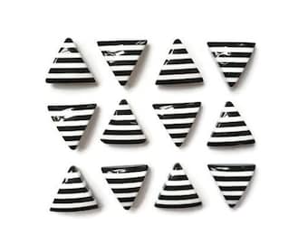 Geometric Magnets + Tin | Black & White Magnets | Striped Magnets | Fridge Magnets | Kawaii | Refrigerator Magnets | Triangle Magnets | #G2