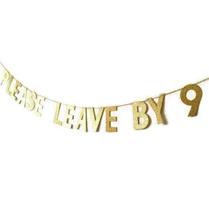Glitter Please Leave by 9 Banner / Glitter Banner / Gold Glitter Banner ...